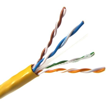 Weltron 1000Ft Yellow Plenum Cat6 Solid 550Mhz T2404L6P-YL